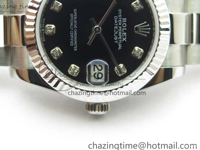 278271 Datejust Maker Edition Best SS Oyster BP 31mm Bracelet Black on Crystal Dial 1223
